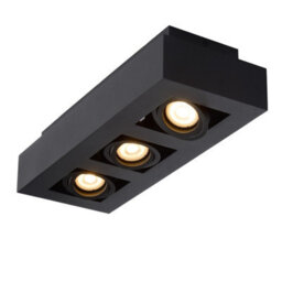 Lucide Xirax Modern Ceiling Spotlight - Led Dim To Warm - Gu10 - 3X5W 2200K/3000K - Black - thumbnail 6