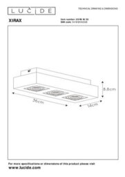 Lucide Xirax Modern Ceiling Spotlight - Led Dim To Warm - Gu10 - 3X5W 2200K/3000K - Black - thumbnail 7