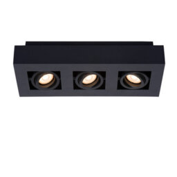 Lucide Xirax Modern Ceiling Spotlight - Led Dim To Warm - Gu10 - 3X5W 2200K/3000K - Black - thumbnail 2