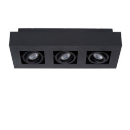 Lucide Xirax Modern Ceiling Spotlight - Led Dim To Warm - Gu10 - 3X5W 2200K/3000K - Black - thumbnail 3