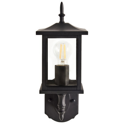 Wyld And Coco Novalux Outdoor Wall Light Matte Black Iron And Glass Sconce Warm Amber Patio Garden Lighting - image 1