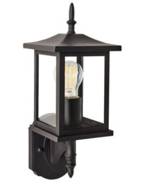 Wyld And Coco Novalux Outdoor Wall Light Matte Black Iron And Glass Sconce Warm Amber Patio Garden Lighting - thumbnail 3