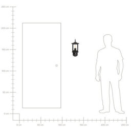 Wyld And Coco Novalux Outdoor Wall Light Matte Black Iron And Glass Sconce Warm Amber Patio Garden Lighting - thumbnail 7