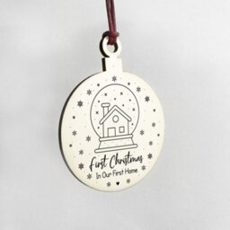 Red Ocean First Christmas In Our First Home Wood Bauble Hanging Tree Decoration Couple Gift - thumbnail 4