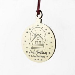 Red Ocean First Christmas In Our First Home Wood Bauble Hanging Tree Decoration Couple Gift - thumbnail 6