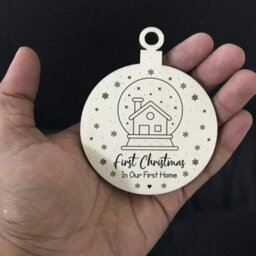 Red Ocean First Christmas In Our First Home Wood Bauble Hanging Tree Decoration Couple Gift - thumbnail 5