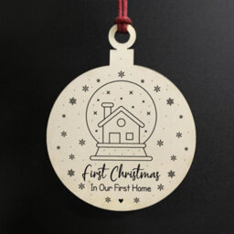 Red Ocean First Christmas In Our First Home Wood Bauble Hanging Tree Decoration Couple Gift - thumbnail 2