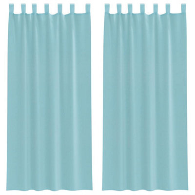 Berkfield Durable Voile Curtains With Rod Pockets 2 Pcs Turquoise - image 1