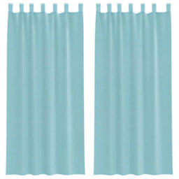 Berkfield Durable Voile Curtains With Rod Pockets 2 Pcs Turquoise - thumbnail 1