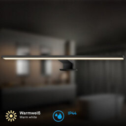Briloner Black Led Mirror Light 10W 1000Lm Ip44 Bathroom Clamp Wall Mount Lamp 500mm - thumbnail 4