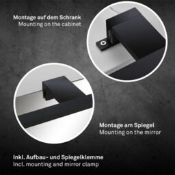 Briloner Black Led Mirror Light 10W 1000Lm Ip44 Bathroom Clamp Wall Mount Lamp 500mm - thumbnail 7