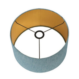 Pacific Lifestyle 35Cm Duck Egg Slubbed Faux Silk Gold Lined Cylinder Lampshade Soft Blue Table Lamp Shade - thumbnail 4