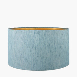 Pacific Lifestyle 35Cm Duck Egg Slubbed Faux Silk Gold Lined Cylinder Lampshade Soft Blue Table Lamp Shade