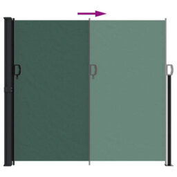 Berkfield Retractable Side Awning Dark Green 180X600 Cm - thumbnail 5