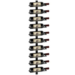 Homcom Wall Mount Wine Rack, Wall Wine Rack For 10 Wine Bottles, Black - thumbnail 2
