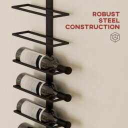 Homcom Wall Mount Wine Rack, Wall Wine Rack For 10 Wine Bottles, Black - thumbnail 6