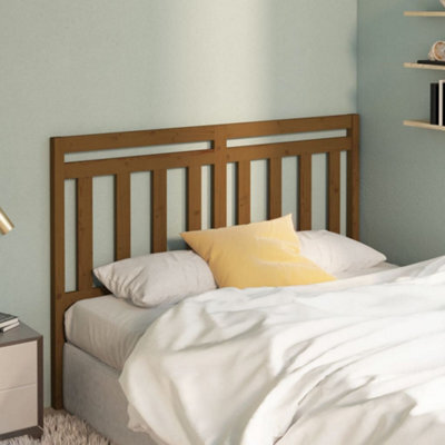 Berkfield Bed Headboard Honey Brown 146X4X100 Cm Solid Wood Pine - image 1