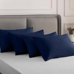 Bedlooms Dyed Pillowcase 3 Pair- Soft Plain Pillow Covers Navy Envelop Closure - Easy Care Pillowcase Bedding Set 50X75 Cm - thumbnail 7