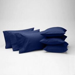 Bedlooms Dyed Pillowcase 3 Pair- Soft Plain Pillow Covers Navy Envelop Closure - Easy Care Pillowcase Bedding Set 50X75 Cm