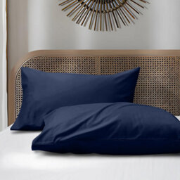 Bedlooms Dyed Pillowcase 3 Pair- Soft Plain Pillow Covers Navy Envelop Closure - Easy Care Pillowcase Bedding Set 50X75 Cm - thumbnail 5