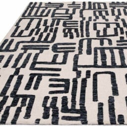 Modern Easy To Clean Black Abstract Rug For Living Room Dining Room & Bedroom-160Cm X 230Cm - thumbnail 2