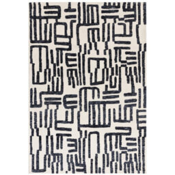 Modern Easy To Clean Black Abstract Rug For Living Room Dining Room & Bedroom-160Cm X 230Cm - thumbnail 1