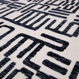 Modern Easy To Clean Black Abstract Rug For Living Room Dining Room & Bedroom-160Cm X 230Cm - thumbnail 4