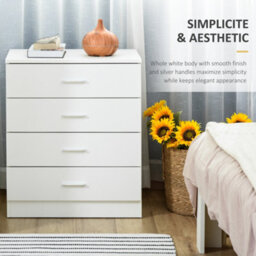 Homcom Storage Cabinet Vertical Drawer Chest Of 4 W/ Metal Rails Anti-Tip - thumbnail 7