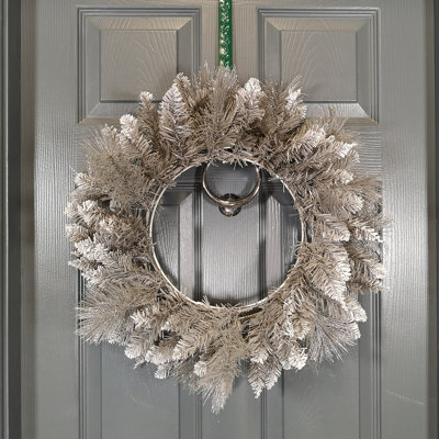 Samuel Alexander 50Cm Premier Snow Tipped Silver Christmas Glitter Door Wreath Decoration - image 1