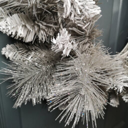 Samuel Alexander 50Cm Premier Snow Tipped Silver Christmas Glitter Door Wreath Decoration - thumbnail 3