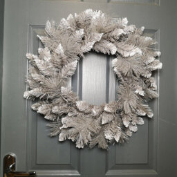 Samuel Alexander 50Cm Premier Snow Tipped Silver Christmas Glitter Door Wreath Decoration - thumbnail 4