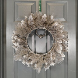 Samuel Alexander 50Cm Snow Tipped Hanging Christmas Wreath With Silver Glitter Branches
