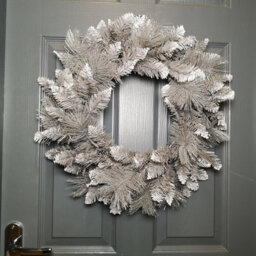 Samuel Alexander 50Cm Premier Snow Tipped Silver Christmas Glitter Door Wreath Decoration - thumbnail 9