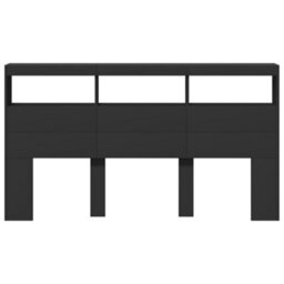 Berkfield Headboard Cabinet With Led Black 180X17X102 Cm - thumbnail 6