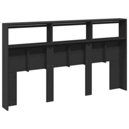 Berkfield Headboard Cabinet With Led Black 180X17X102 Cm - thumbnail 8