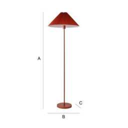 Valuelights Akira Burnt Orange Metal Floor Lamp With Pleated Lampshade - Led Bulb Included - thumbnail 9