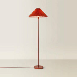 Valuelights Akira Burnt Orange Metal Floor Lamp With Pleated Lampshade - Led Bulb Included - thumbnail 4