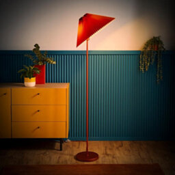 Valuelights Akira Burnt Orange Metal Floor Lamp With Pleated Lampshade - Led Bulb Included - thumbnail 3