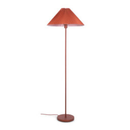 Valuelights Akira Burnt Orange Metal Floor Lamp With Pleated Lampshade - Led Bulb Included - thumbnail 1