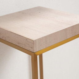 Pacific Lifestyle Beige Granite Square Side Table With Burnished Gold Metal Legs 48Cm, Madison - thumbnail 5