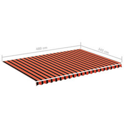 Walplus Replacement Fabric For Awning Garden Sun Shade Canopy Gazebo For Back Door, Porch, Patio Orange And Brown 5X3.5 M - thumbnail 6