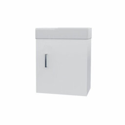 Nes Home 400mm Cloakroom Wall Hung Basin Vanity Unit Door Hinges Soft Close White Nanuya - thumbnail 7
