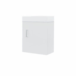 Nes Home 400mm Cloakroom Wall Hung Basin Vanity Unit Door Hinges Soft Close White Nanuya - thumbnail 4