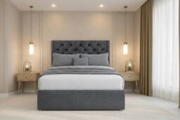 "Nexus Windsor Plush Divan, Steel, 54"" Winged Hb, No Drawers, Open Coil Mattress, Single" - thumbnail 2