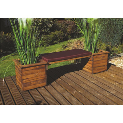 Marlborough Deluxe 2 Planter Bench With 1 X Burgundy Bench Cushion - image 1