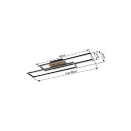 Luminosa Lighting Luminosa Dakari 80X60Cm Integrated Led Semi Flush Ceiling Light Matt Black 2X Led 3000K - thumbnail 8