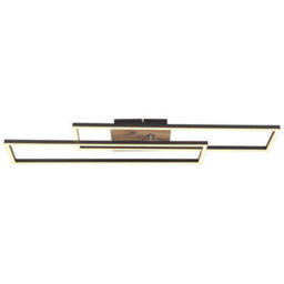 Luminosa Lighting Luminosa Dakari 80X60Cm Integrated Led Semi Flush Ceiling Light Matt Black 2X Led 3000K - thumbnail 3