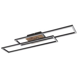 Luminosa Lighting Luminosa Dakari 80X60Cm Integrated Led Semi Flush Ceiling Light Matt Black 2X Led 3000K - thumbnail 2