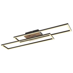 Luminosa Lighting Luminosa Dakari 80X60Cm Integrated Led Semi Flush Ceiling Light Matt Black 2X Led 3000K