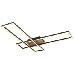 Luminosa Lighting Luminosa Dakari 80X60Cm Integrated Led Semi Flush Ceiling Light Matt Black 2X Led 3000K - thumbnail 5